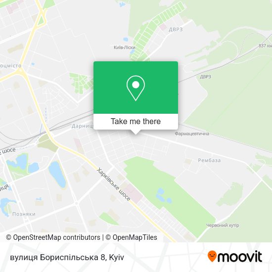 Карта вулиця Бориспільська 8