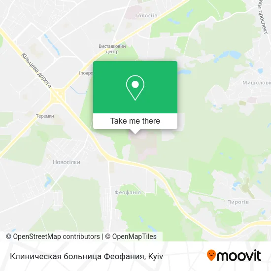 Карта Клиническая больница Феофания