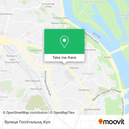 Карта Вулиця Госпітальна