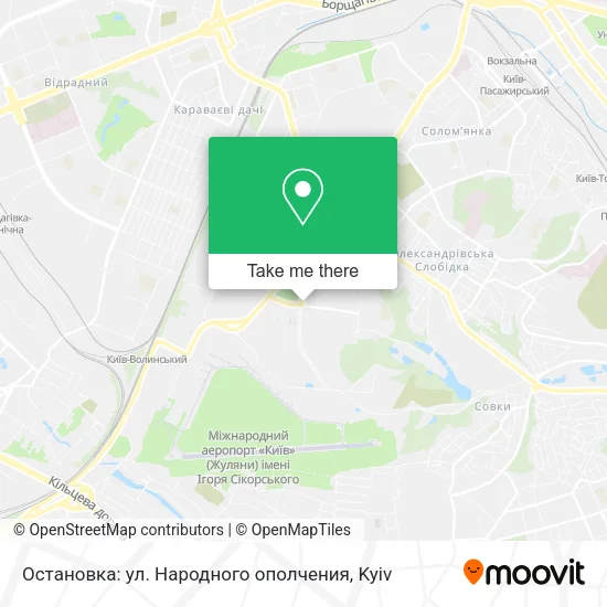 Карта Остановка: ул. Народного ополчения