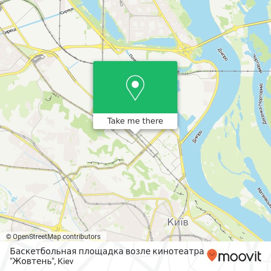 Баскетбольная площадка возле кинотеатра "Жовтень" map