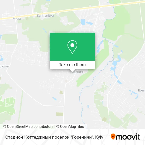 Карта Стадион Коттеджный поселок "Гореничи"