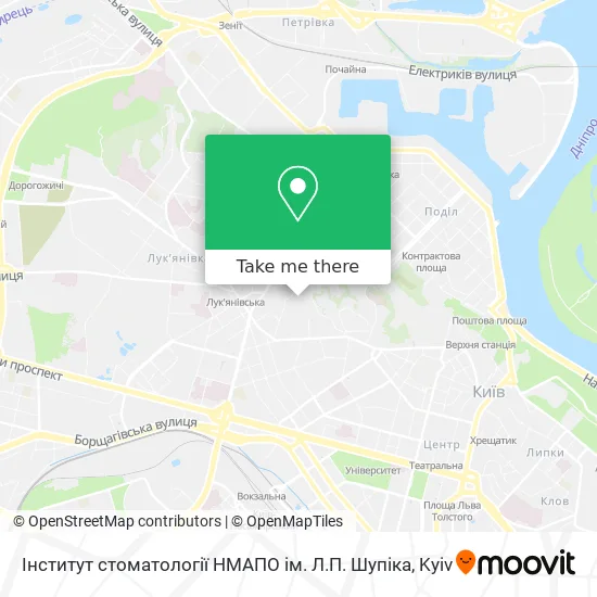 Інститут стоматології НМАПО ім. Л.П. Шупіка map