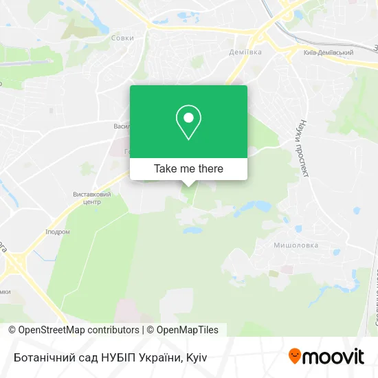 Карта Ботанічний сад НУБІП України