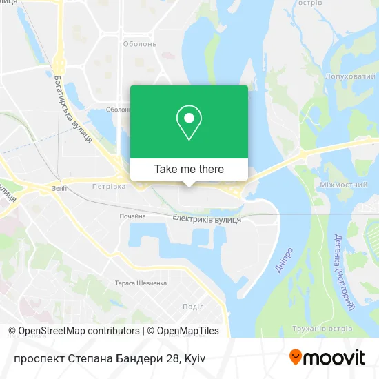 Карта проспект Степана Бандери 28