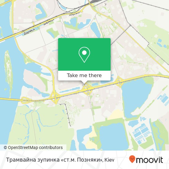 Трамвайна зупинка «ст.м. Позняки» map