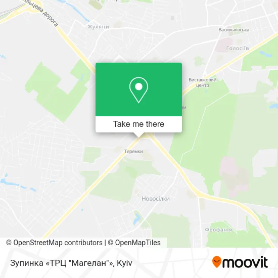 Карта Зупинка «ТРЦ "Магелан"»
