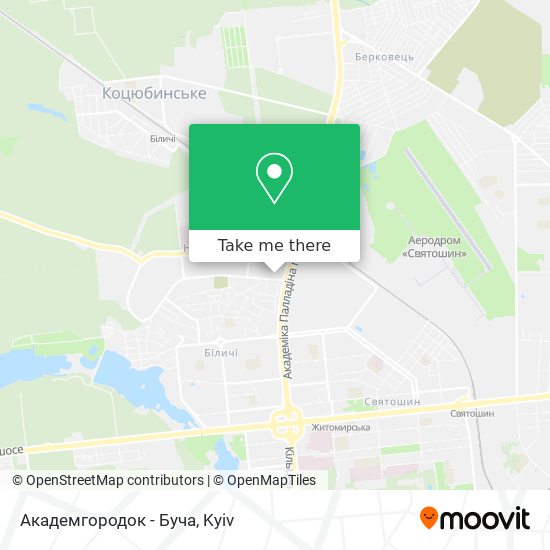 Академгородок - Буча map