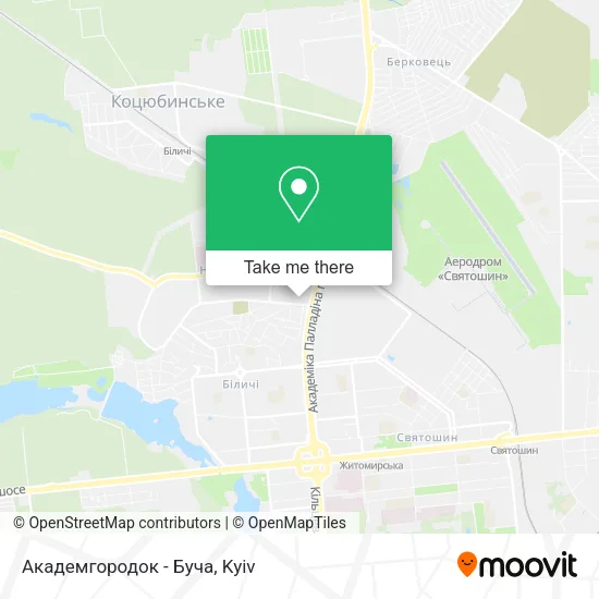 Карта Академгородок - Буча