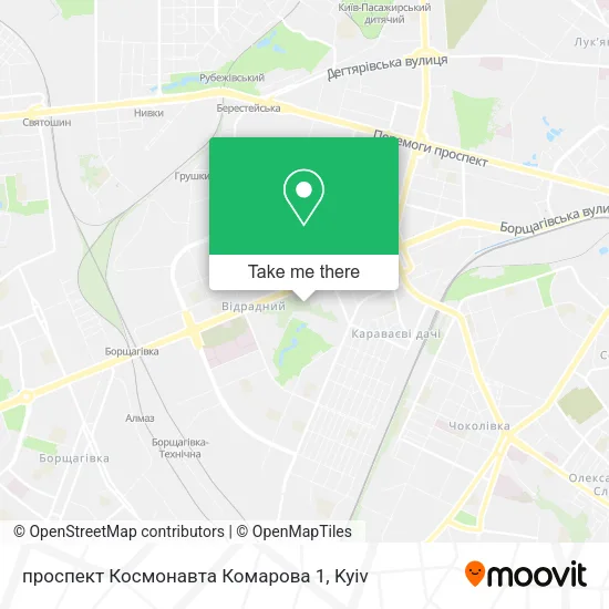 Карта проспект Космонавта Комарова 1