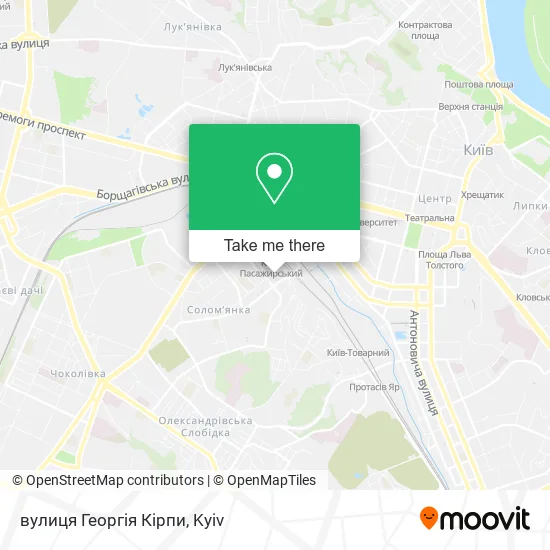 Карта вулиця Георгія Кірпи