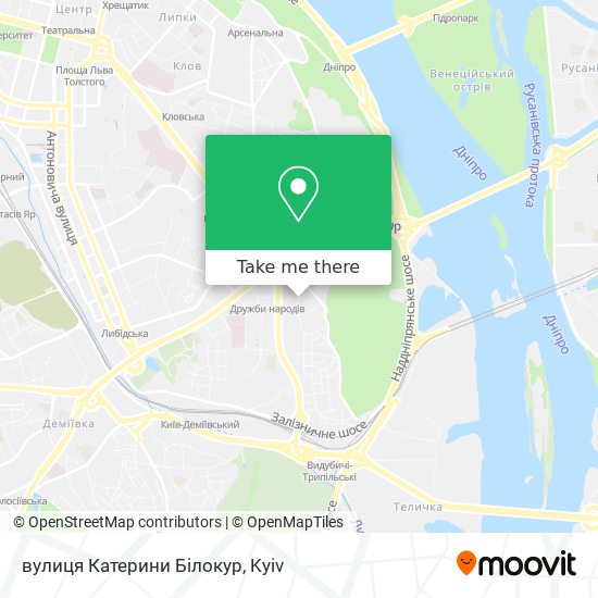 Карта вулиця Катерини Білокур