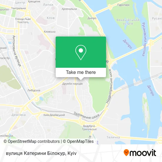 Карта вулиця Катерини Білокур