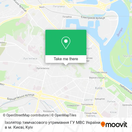 Карта Ізолятор тимчасового утримання ГУ МВС України в м. Києві