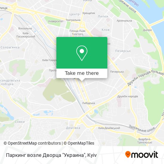 Паркинг возле Дворца "Украина" map