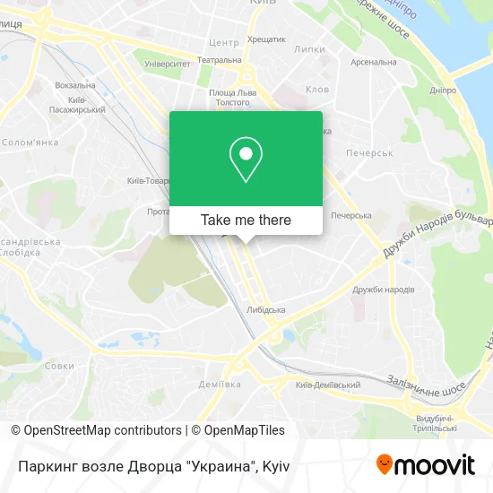 Карта Паркинг возле Дворца "Украина"