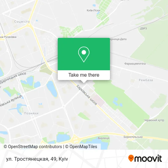 Карта ул. Тростянецкая, 49