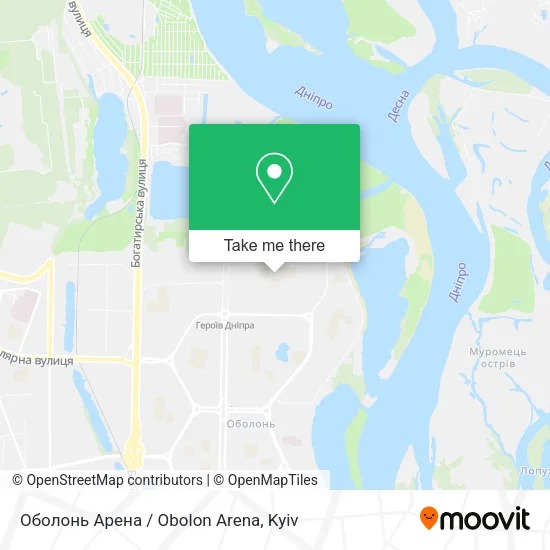 Карта Оболонь Арена / Obolon Arena