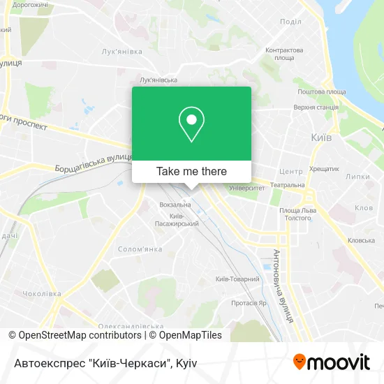 Карта Автоекспрес "Київ-Черкаси"