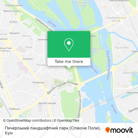 Печерський ландшафтний парк (Співоче Поле) map
