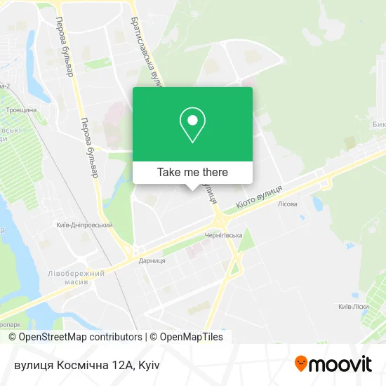 Карта вулиця Космічна 12А