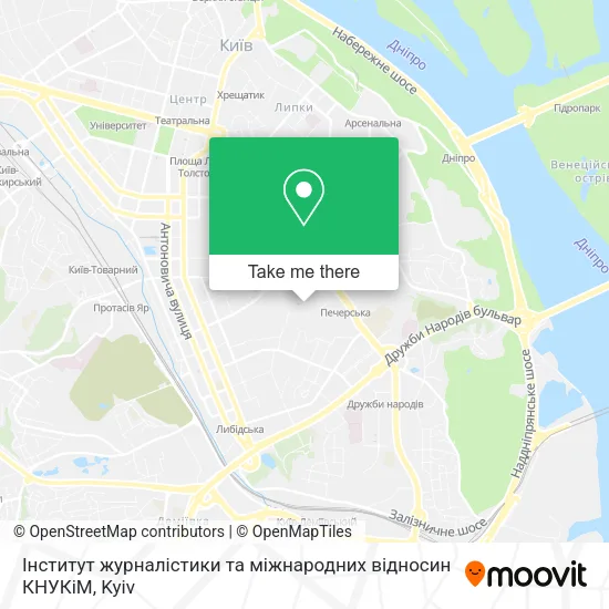 Карта Інститут журналістики та міжнародних відносин КНУКіМ