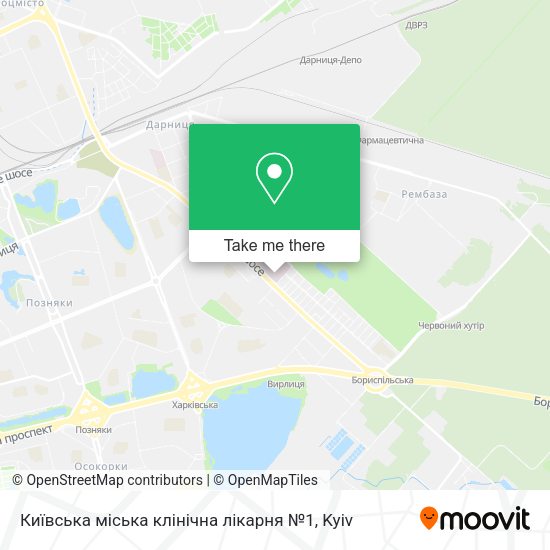 Карта Київська міська клінічна лікарня №1