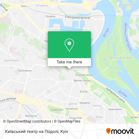 Карта Київський театр на Подолі