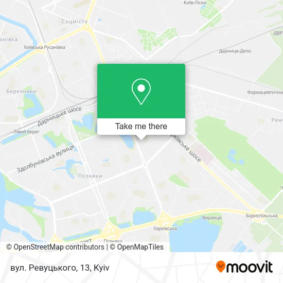 Карта вул. Ревуцького, 13
