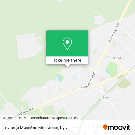 Карта вулиця Михайла Мельника