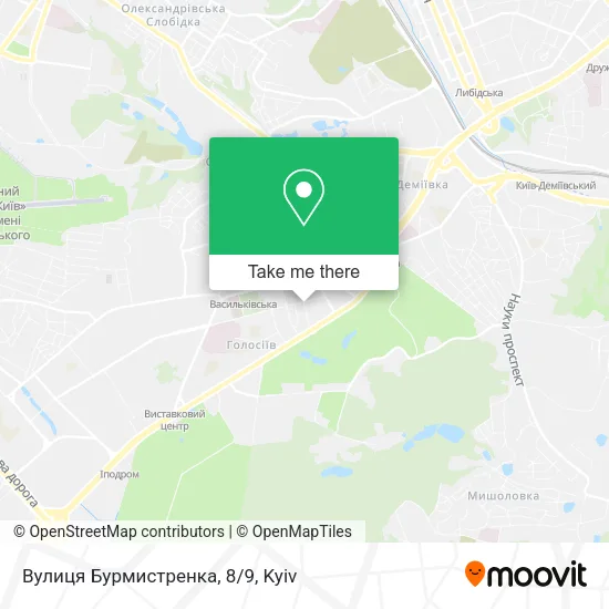Карта Вулиця Бурмистренка, 8/9