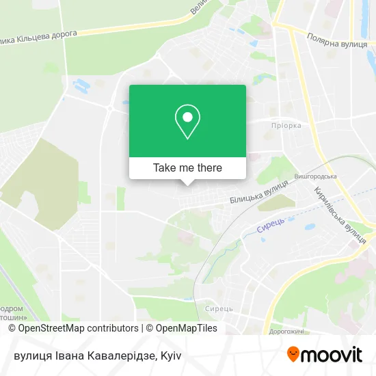 Карта вулиця Івана Кавалерідзе