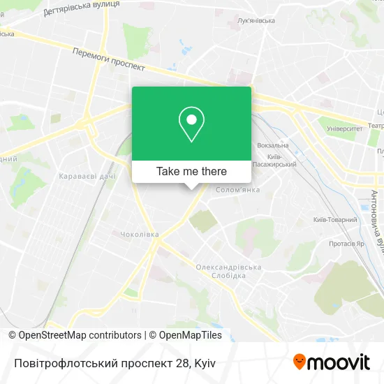 Карта Повітрофлотський проспект 28