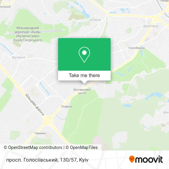 Карта просп. Голосіївський, 130/57