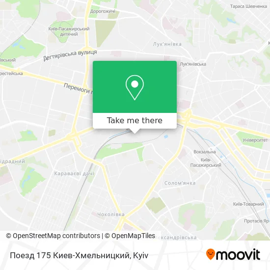 Поезд 175 Киев-Хмельницкий map