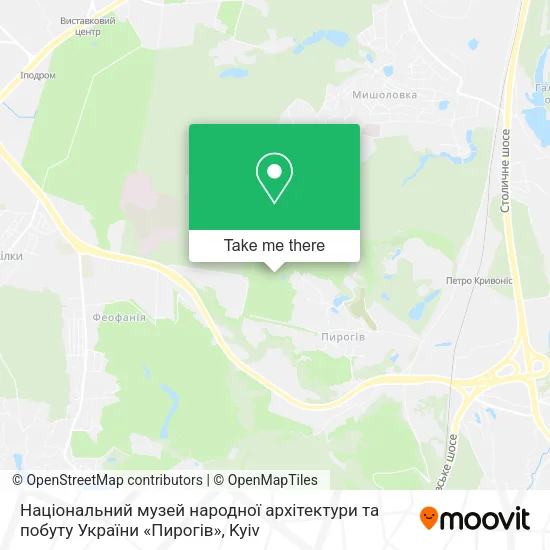 Карта Національний музей народної архітектури та побуту України «Пирогів»