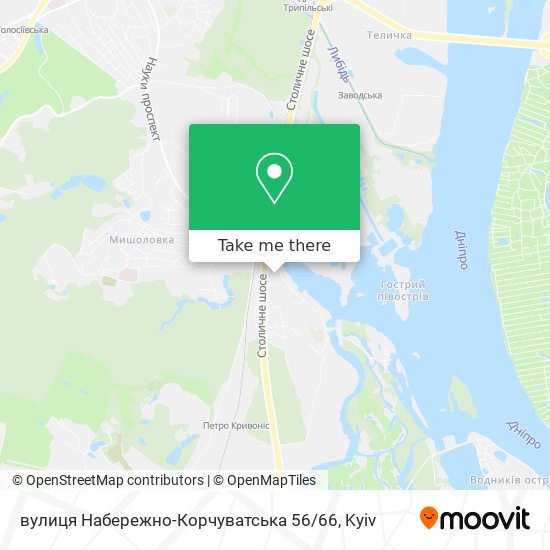 вулиця Набережно-Корчуватська 56 / 66 map