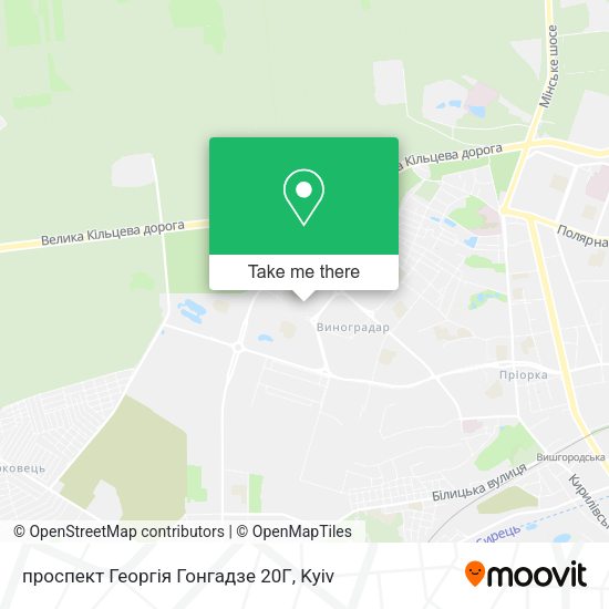 Карта проспект Георгія Гонгадзе 20Г