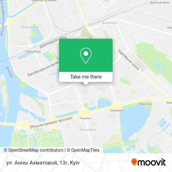 Карта ул. Анны Ахматовой, 13г