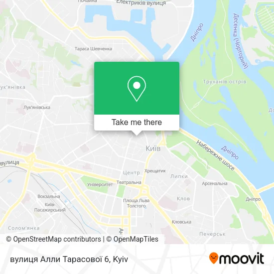 Карта вулиця Алли Тарасової 6
