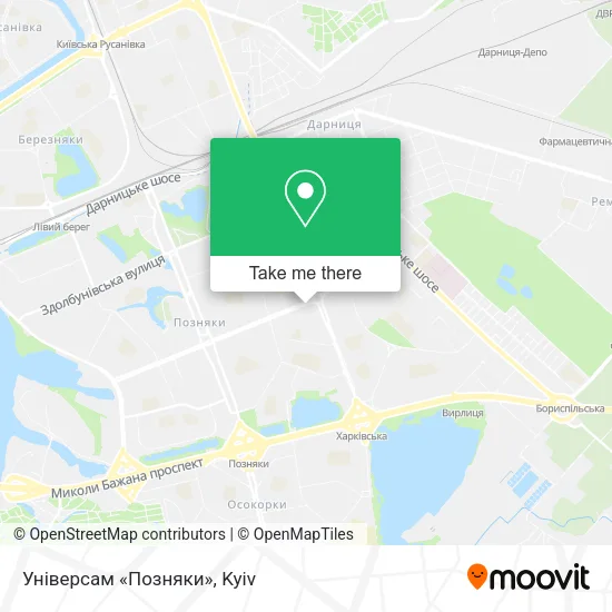 Карта Універсам «Позняки»