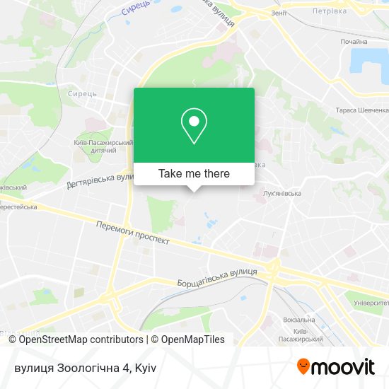 Карта вулиця Зоологічна 4