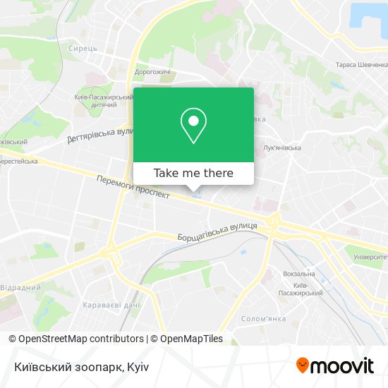 Карта Київський зоопарк