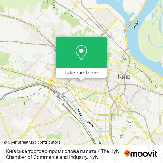 Карта Київська торгово-промислова палата / The Kyiv Chamber of Commerce and Industry