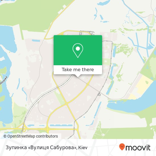 Карта Зупинка «Вулиця Сабурова»