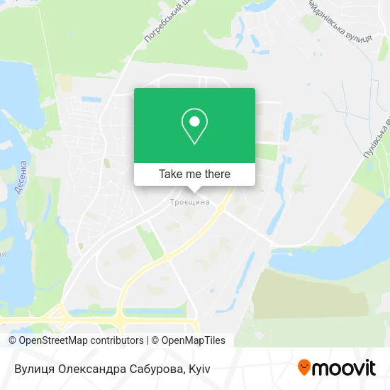 Карта Вулиця Олександра Сабурова