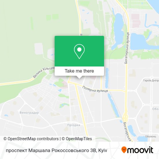 Карта проспект Маршала Рокоссовського 3В