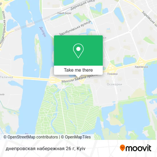Карта днепровская набережная 26 г