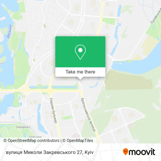 Карта вулиця Миколи Закревського 27