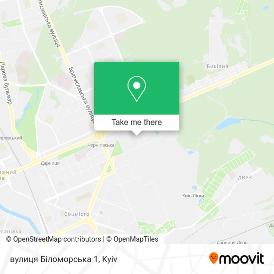 Карта вулиця Біломорська 1